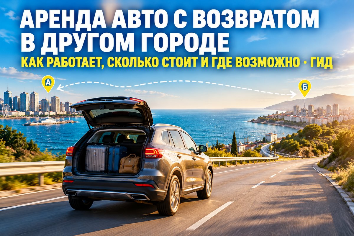 Аренда авто с возвратом в другом городе — one-way поездка из города А в город Б с багажом