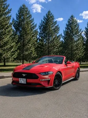 Аренда Ford Mustang кабриолет 2021 в Краснодаре посуточно — красный кабриолет 330 л.с.